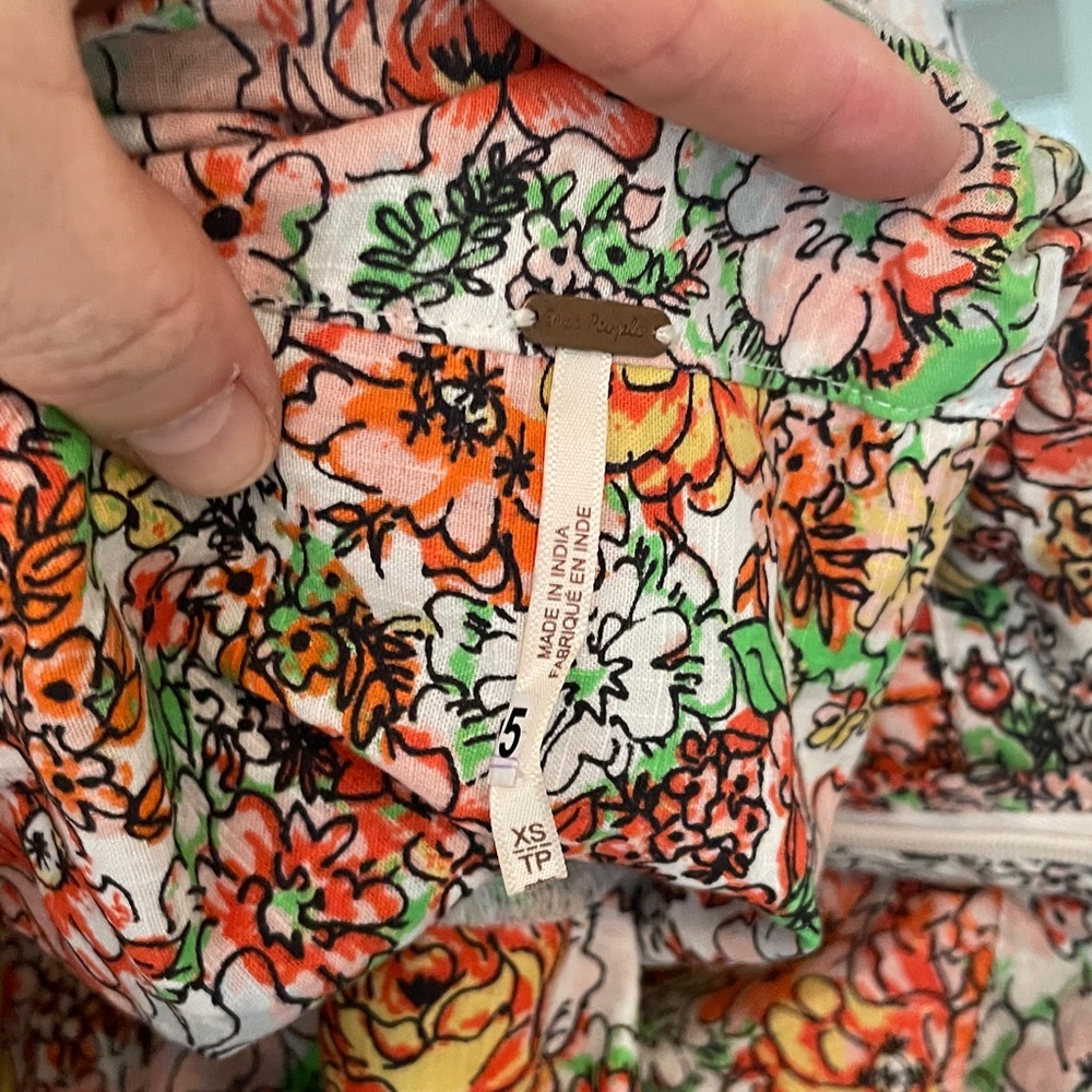 FREE PEOPLE Super Wide Leg floral cotton high waist pants - Picture 3 of 7